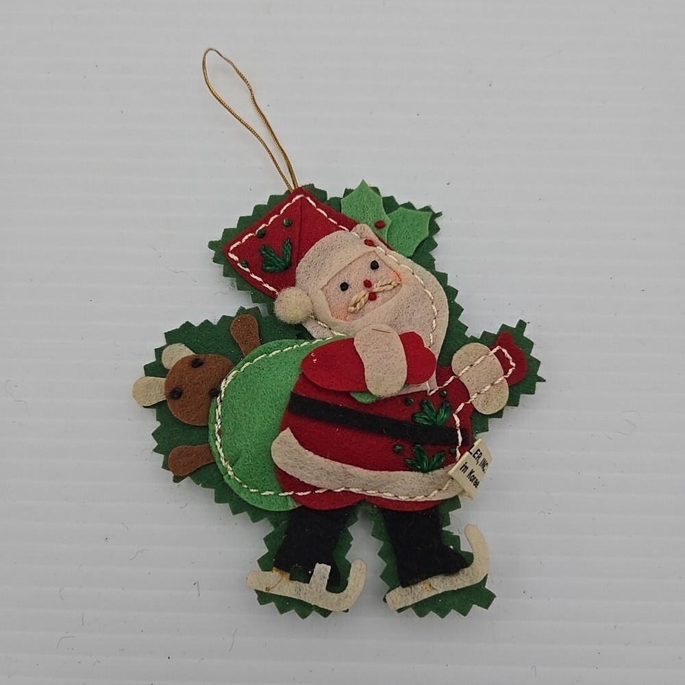 Vintage Kurt Adler Felt Santa Ornament